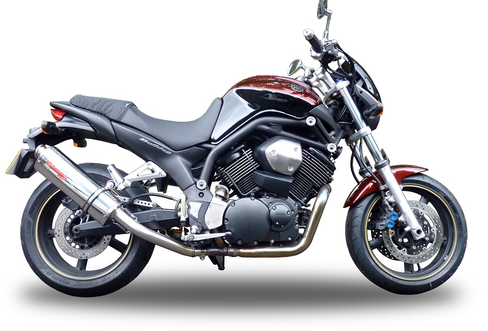GPR escape compatible con  Yamaha Bt Bulldog 1100 2002-2007, Trioval, Par de terminales de escape homologados, con db killer extraíble, catalizadores y tubo de conexión específico 