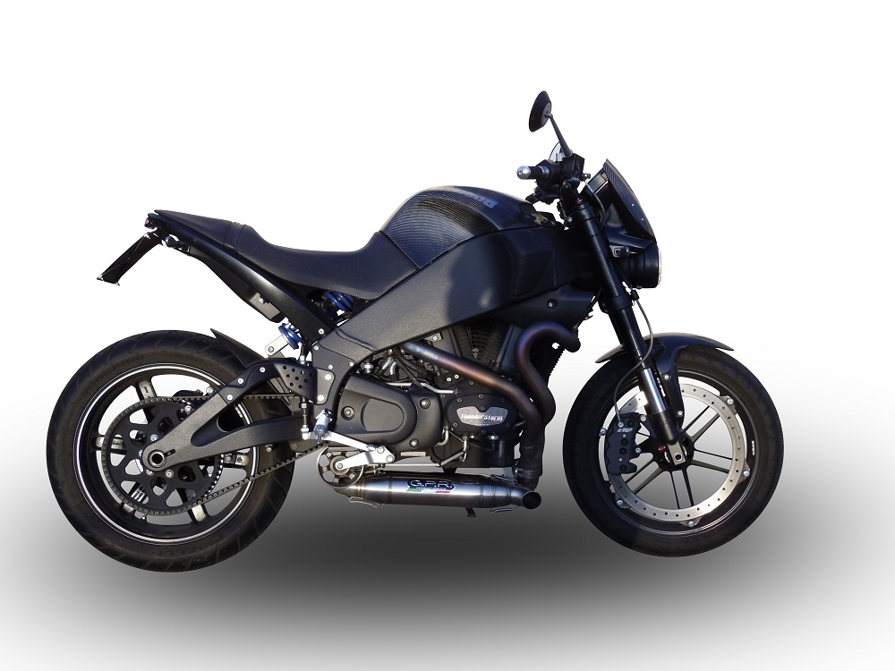 Escape compatible con Buell Xb 9 2003-2007, Deeptone Inox, Par de terminales de escape homologados, con db killer extraíbles y tubos de conexión específicos 
