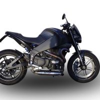 Escape compatible con Buell Xb 9 2003-2007, Deeptone Inox, Par de terminales de escape homologados, con db killer extraíbles y tubos de conexión específicos 