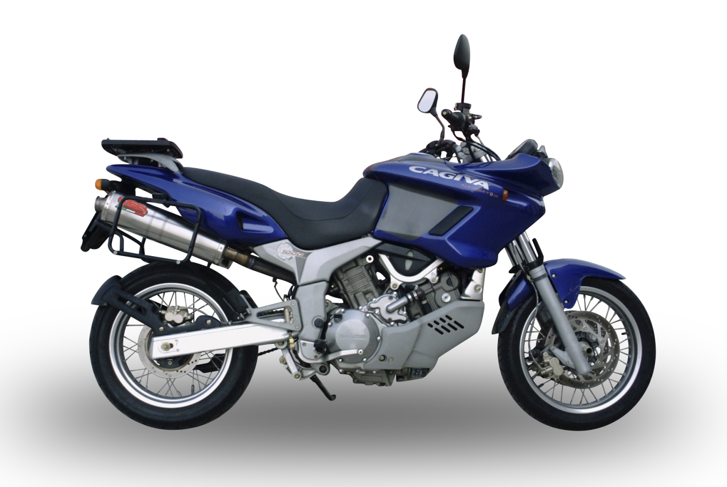 GPR escape compatible con  Cagiva Navigator 1000 2000-2005, Trioval, Par de terminales de escape homologados, con db killer extraíbles y tubos de conexión específicos 