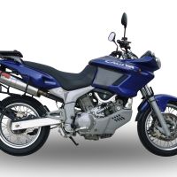 GPR escape compatible con  Cagiva Navigator 1000 2000-2005, Trioval, Par de terminales de escape homologados, con db killer extraíbles y tubos de conexión específicos 