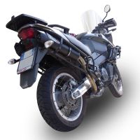 Escape compatible con Aprilia Etv Caponord 1000 Rally 2001-2007, Furore Nero, Par de terminales de escape homologados, con db killer extraíbles y tubos de conexión específicos 