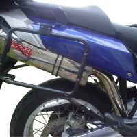 Escape compatible con Aprilia Etv Caponord 1000 Rally 2001-2007, Trioval, Par de terminales de escape homologados, con db killer extraíble, catalizadores y tubo de conexión específico 