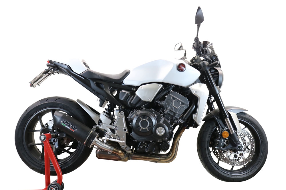 Escape compatible con Honda Cb 1000 R 2018-2020, Furore Nero, Escape racing, silenciador con tubo de conexion, articulo sin homologacion 