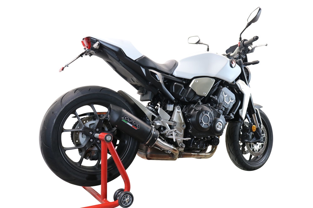 Escape compatible con Honda Cb 1000 R 2018-2020, Furore Nero, Escape racing, silenciador con tubo de conexion, articulo sin homologacion 
