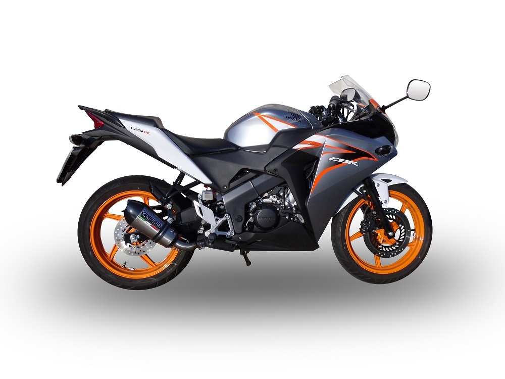 GPR escape compatible con  Honda Cbr 125 R 2011-2016, New Grand Prix Evo Titanium, Escape legal, homologado, silenciador con db killer desmontable y tubo de conexión específico 