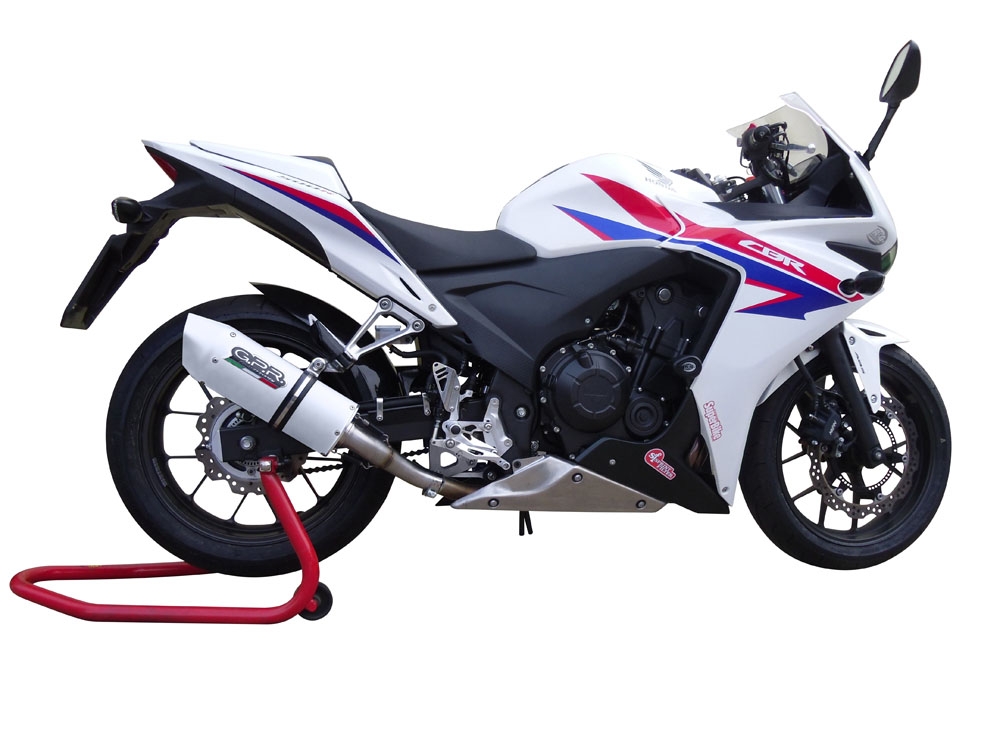 Escape compatible con Honda Cbr 500 R 2019-2022, Albus Evo4, Escape legal, homologado, silenciador con db killer desmontable y tubo de conexión específico 