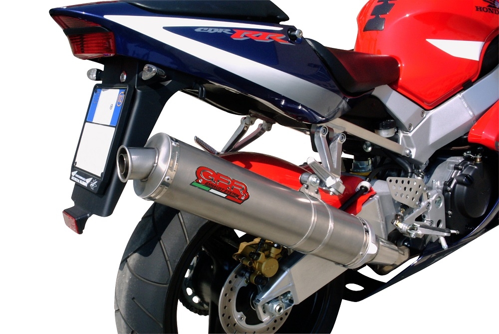 Escape compatible con Honda Cbr 900 Rr 2000-2003, Inox Tondo, Silenciador de escape, homologado, montaje con brida específica (bolt-on), con db killer extraíble 