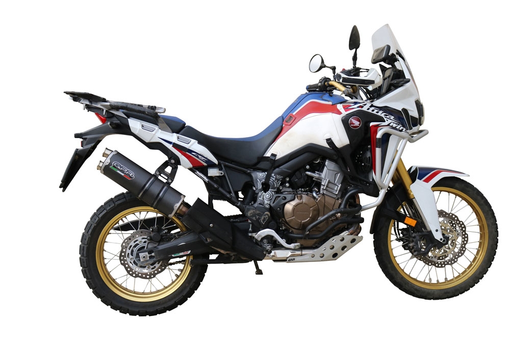 Escape compatible con Honda Crf 1000 L Africa Twin 2015-2017, Dual Poppy, Escape legal, homologado, silenciador con db killer desmontable y tubo de conexión específico 