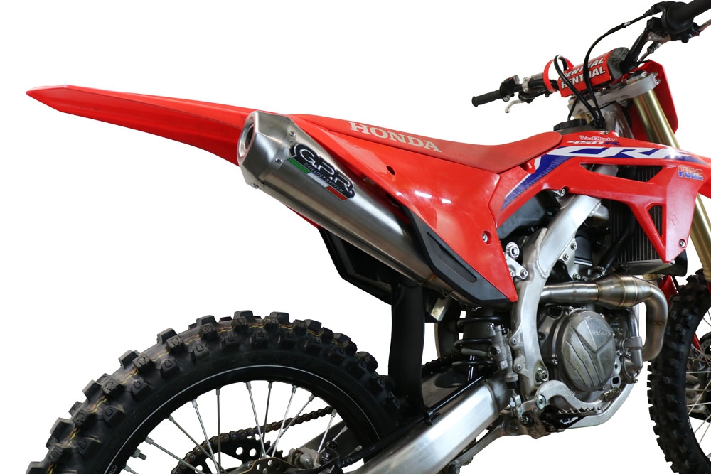 Escape compatible con Honda Crf 450 R-RX 2021-2025, Pentacross FULL Titanium, Escape completo racing, incluyendo colector y db killer desmontable, sin homologación 