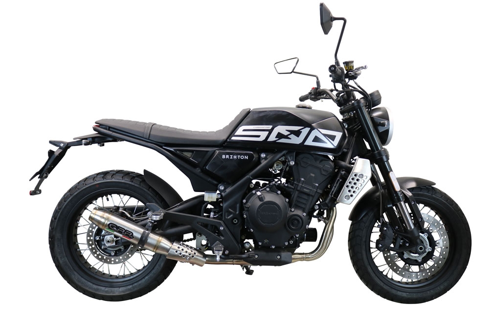 Escape compatible con Brixton CroSsfire 500 X 2020-2021, Deeptone Inox, Escape legal, homologado, silenciador con db killer desmontable y tubo de conexión específico 