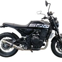 Escape compatible con Brixton CroSsfire 500 X 2020-2021, Deeptone Inox, Escape legal, homologado, silenciador con db killer desmontable y tubo de conexión específico 