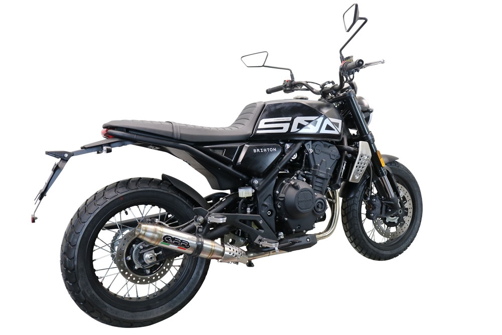 Escape compatible con Brixton CroSsfire 500 X 2020-2021, Deeptone Inox, Escape legal, homologado, silenciador con db killer desmontable y tubo de conexión específico 