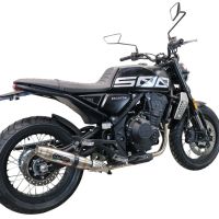 Escape compatible con Brixton CroSsfire 500 X 2020-2021, Deeptone Inox, Escape legal, homologado, silenciador con db killer desmontable y tubo de conexión específico 