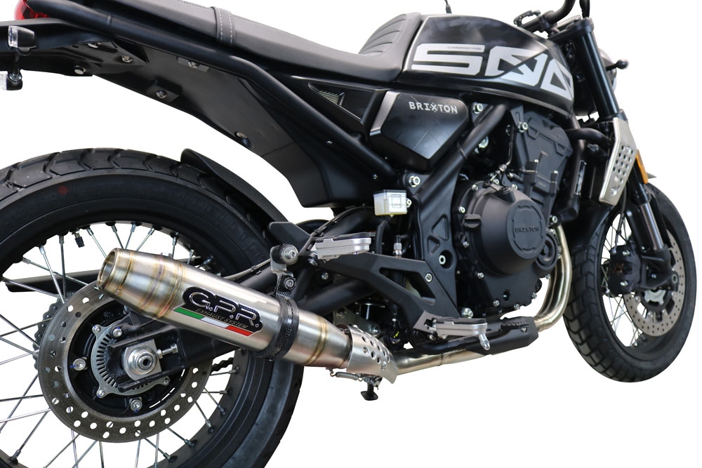 Escape compatible con Brixton CroSsfire 500 X 2020-2021, Deeptone Inox, Escape legal, homologado, silenciador con db killer desmontable y tubo de conexión específico 
