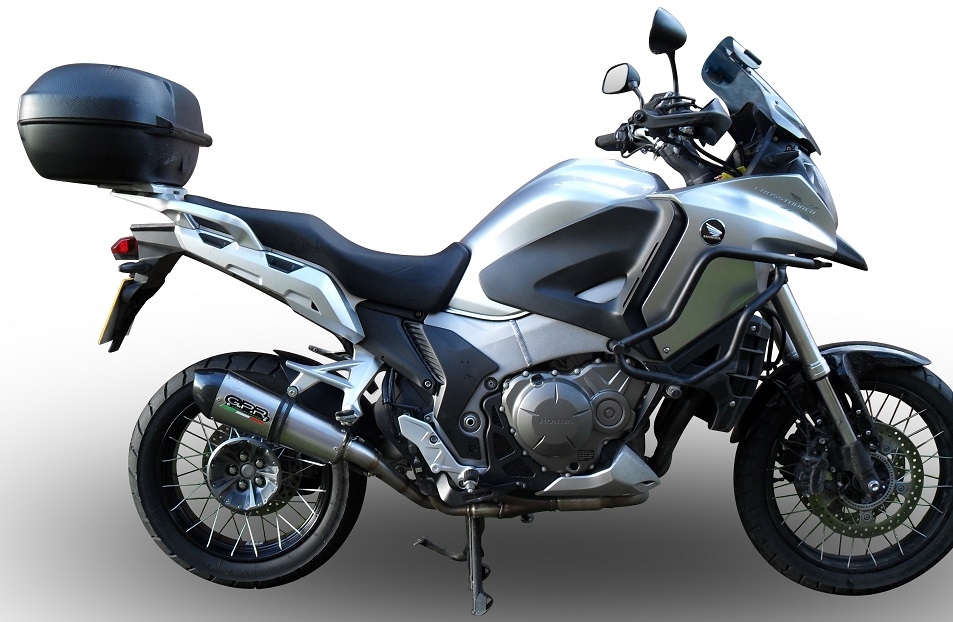 Escape compatible con Honda VFR1200X Crosstourer 2017-2020, Furore Evo4 Nero, Escape legal, homologado, silenciador con db killer desmontable y tubo de conexión específico 