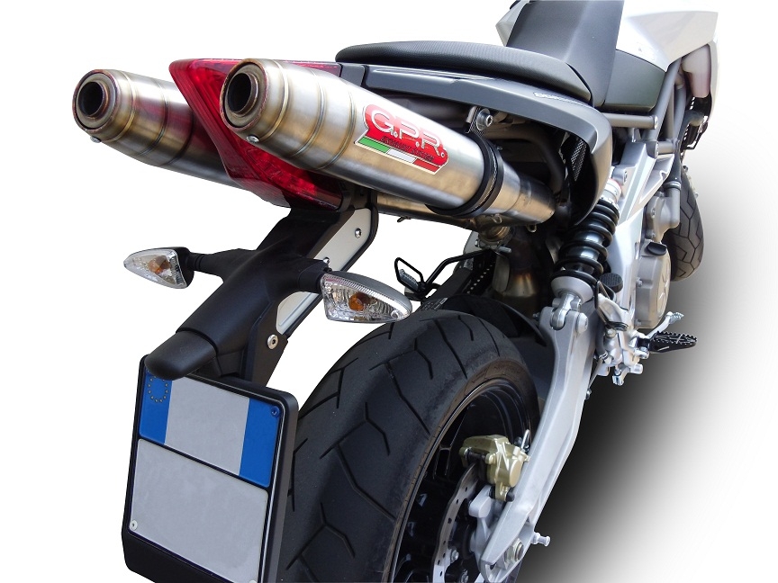 Escape compatible con Aprilia Dorsoduro 900 2017-2020, Deeptone Inox, Doble escape racing, con tubos de conexión, artículo sin homologación 