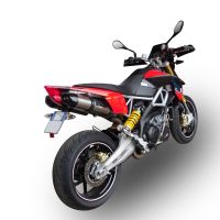 GPR escape compatible con  Aprilia Dorsoduro 1200 2011-2016, New Grand Prix Evo Titanium, Par de terminales de escape homologados, con db killer extraíbles y tubos de conexión específicos 