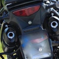 Escape compatible con Kawasaki Klv 1000 2004-2007, Furore Nero, Par de terminales de escape homologados, con db killer extraíbles y tubos de conexión específicos 