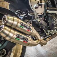 Escape compatible con Ducati Scrambler 800 2017-2020, Deeptone Inox, Par de terminales de escape homologados, con db killer extraíble, catalizadores y tubo de conexión específico 