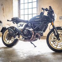Escape compatible con Ducati Scrambler 800 2017-2020, Furore Evo4 Nero, Escape legal, homologado, silenciador con catalizador, db killer desmontable y tubo de conexión específico 