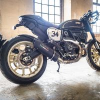 Escape compatible con Ducati Scrambler 800 2017-2020, Furore Evo4 Nero, Escape legal, homologado, silenciador con catalizador, db killer desmontable y tubo de conexión específico 
