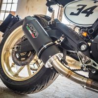 Escape compatible con Ducati Scrambler 800 2017-2020, Furore Evo4 Nero, Escape legal, homologado, silenciador con catalizador, db killer desmontable y tubo de conexión específico 