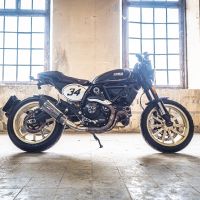 Escape compatible con Ducati Scrambler 800 2015-2016, Gpe Ann. Poppy, Escape legal, homologado, silenciador con catalizador, db killer desmontable y tubo de conexión específico 