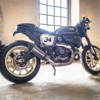 Escape compatible con Ducati Scrambler 800 2015-2016, Gpe Ann. Poppy, Escape legal, homologado, silenciador con catalizador, db killer desmontable y tubo de conexión específico 