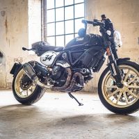 Escape compatible con Ducati Scrambler 800 2015-2016, Gpe Ann. Poppy, Escape legal, homologado, silenciador con catalizador, db killer desmontable y tubo de conexión específico 