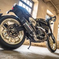 Escape compatible con Ducati Scrambler 800 2015-2016, Gpe Ann. Poppy, Escape legal, homologado, silenciador con catalizador, db killer desmontable y tubo de conexión específico 