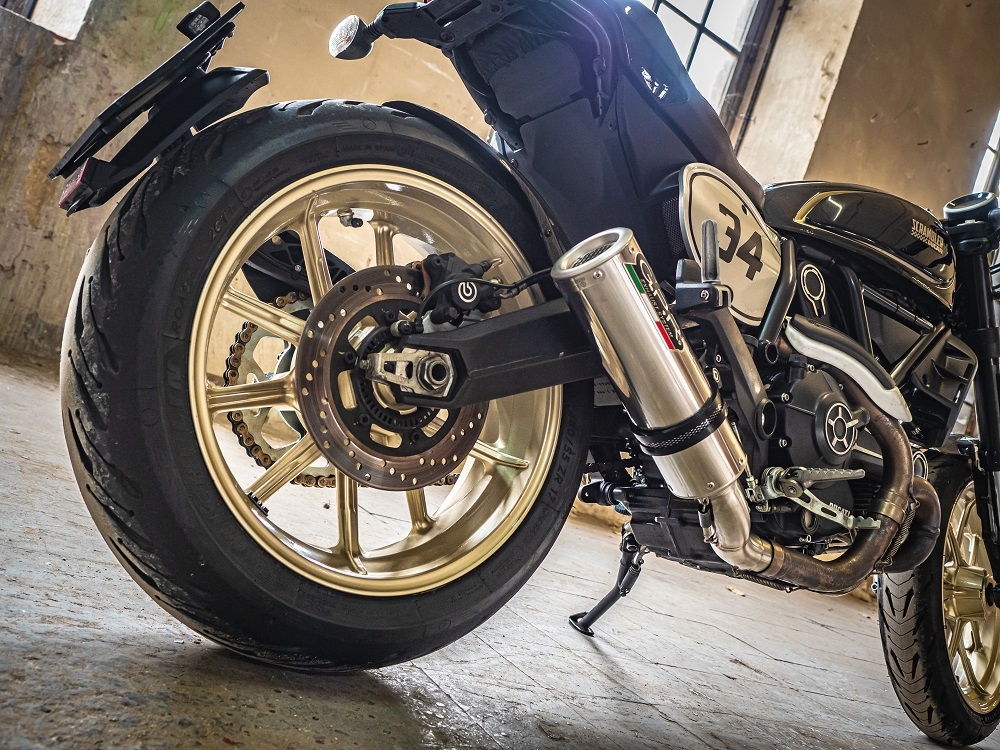 Escape compatible con Ducati Scrambler 800 2015-2016, M3 Inox , Escape legal, homologado, silenciador con catalizador, db killer desmontable y tubo de conexión específico 