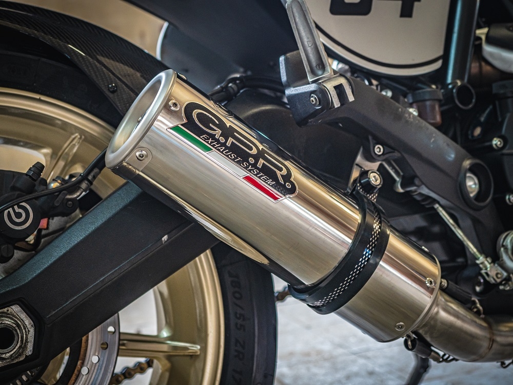 Escape compatible con Ducati Scrambler 800 2015-2016, M3 Inox , Escape legal, homologado, silenciador con catalizador, db killer desmontable y tubo de conexión específico 