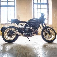 Escape compatible con Ducati Scrambler 800 2017-2020, Powercone Evo, Escape legal, homologado, silenciador con catalizador, db killer desmontable y tubo de conexión específico 