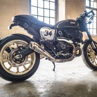 Escape compatible con Ducati Scrambler 800 2017-2020, Powercone Evo, Escape legal, homologado, silenciador con catalizador, db killer desmontable y tubo de conexión específico 