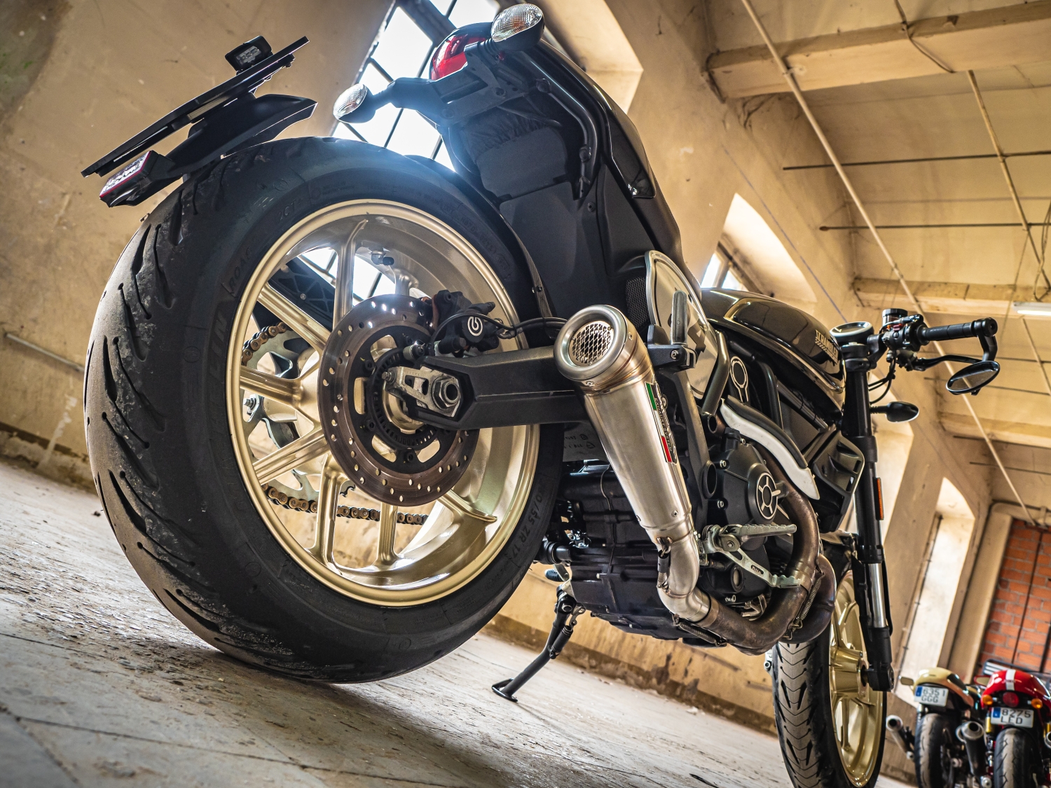 Escape compatible con Ducati Scrambler 800 2017-2020, Powercone Evo, Escape legal, homologado, silenciador con catalizador, db killer desmontable y tubo de conexión específico 