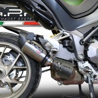 Escape compatible con Ducati Multistrada 1260 2018-2020, GP Evo4 Titanium, Escape legal, homologado, silenciador con db killer desmontable y tubo de conexión específico 