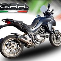 GPR escape compatible con  Ducati Multistrada 1260 2018-2020, M3 Titanium Natural, Escape legal, homologado, silenciador con db killer desmontable y tubo de conexión específico 