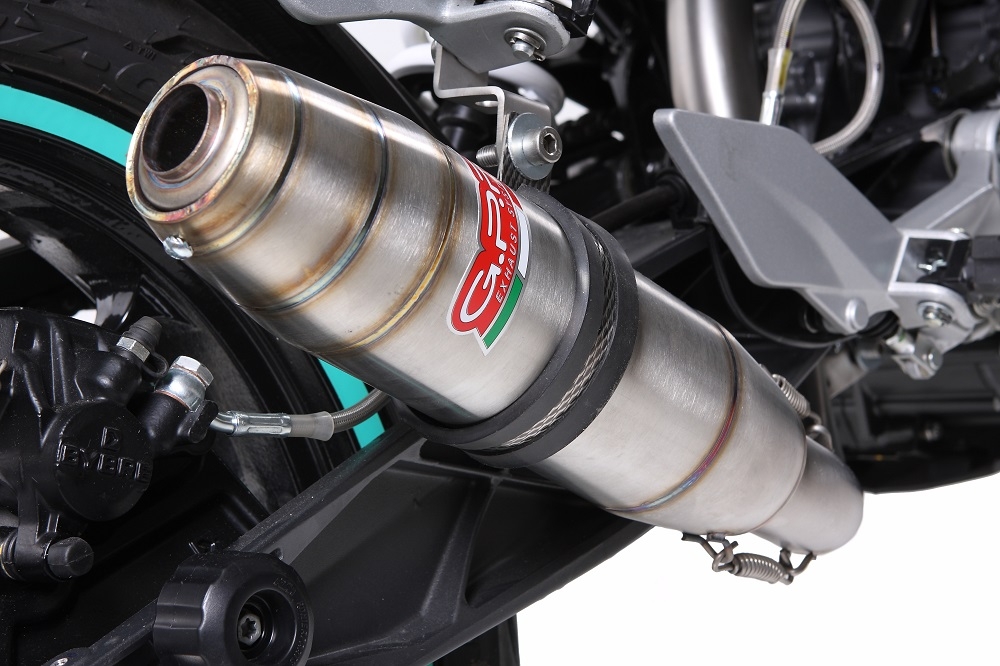 Escape compatible con Ktm Duke 200 2012-2020, Deeptone Inox, Escape racing, silenciador con tubo de conexion, articulo sin homologacion 