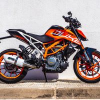 Escape compatible con Ktm Duke 390 2017-2020, Albus Evo4, Escape legal, homologado, silenciador con db killer desmontable y tubo de conexión específico 