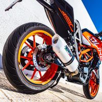 Escape compatible con Ktm Duke 390 2017-2020, Albus Evo4, Escape legal, homologado, silenciador con db killer desmontable y tubo de conexión específico 