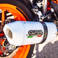 Escape compatible con Ktm Duke 390 2017-2020, Albus Evo4, Escape legal, homologado, silenciador con db killer desmontable y tubo de conexión específico 