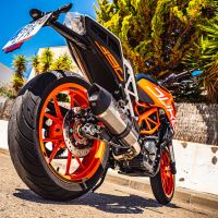 Escape compatible con Ktm Rc 390 2017-2020, GP Evo4 Poppy, Escape legal, homologado, silenciador con db killer desmontable y tubo de conexión específico 