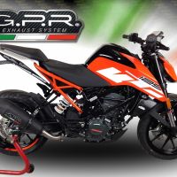 GPR escape compatible con  Ktm Duke 390 2017-2020, New Grand Prix Evo Black Titanium, Escape legal, homologado, silenciador con db killer desmontable y tubo de conexión específico 
