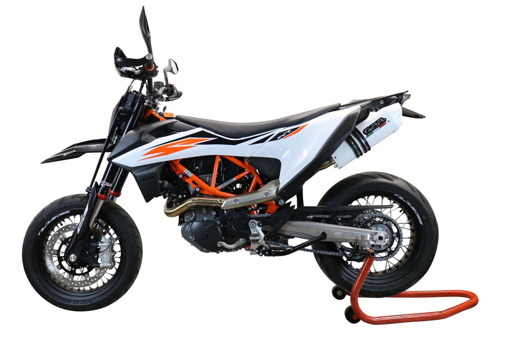 Escape compatible con Ktm Smc 690 R 2019-2020, Albus Evo4, Escape homologado, legal, con db killer extraíble, tubo de conexión y catalizador 