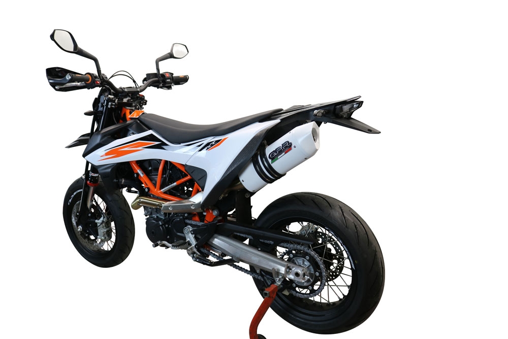 Escape compatible con Ktm Smc 690 R 2019-2020, Albus Evo4, Escape homologado, legal, con db killer extraíble, tubo de conexión y catalizador 