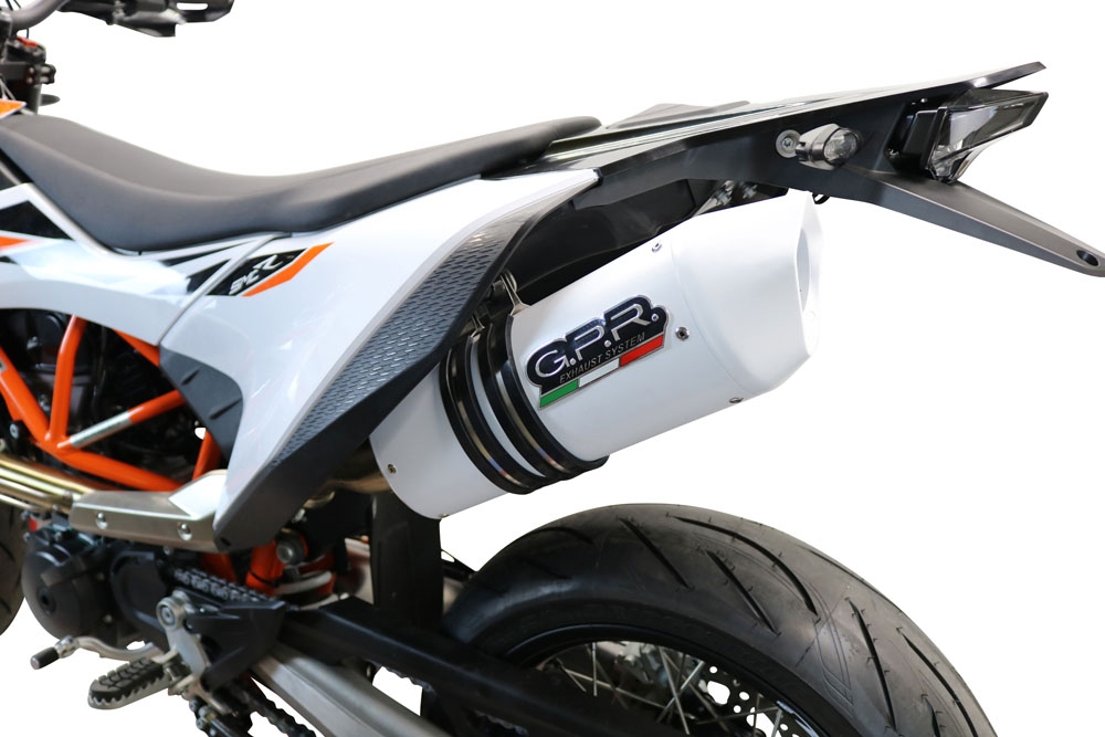 Escape compatible con Ktm Smc 690 R 2019-2020, Albus Evo4, Escape homologado, legal, con db killer extraíble, tubo de conexión y catalizador 