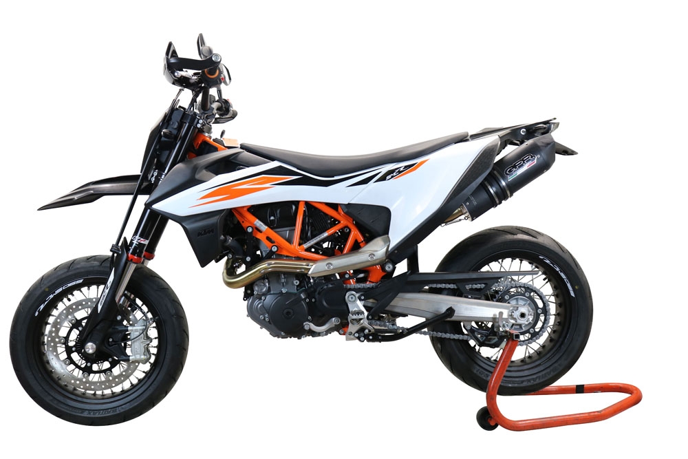 Escape compatible con Ktm Enduro 690 R 2021-2024, Furore Nero, Escape racing, silenciador con db killer y tubos de conexión 