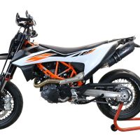 Escape compatible con Ktm Enduro 690 R 2021-2024, Furore Nero, Escape racing, silenciador con db killer y tubos de conexión 