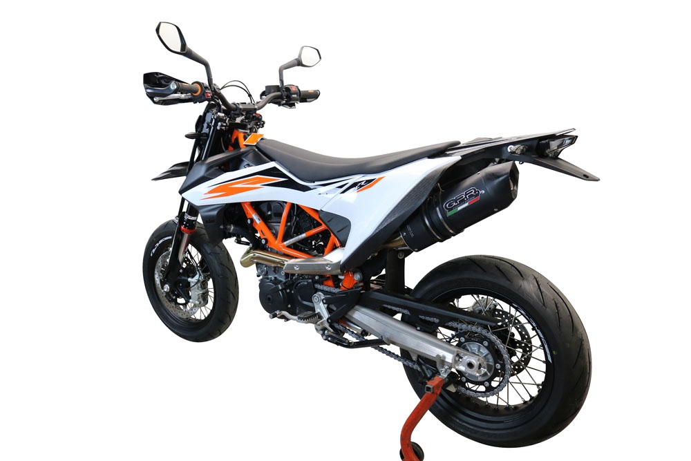 Escape compatible con Ktm Enduro 690 R 2021-2024, Furore Nero, Escape racing, silenciador con db killer y tubos de conexión 